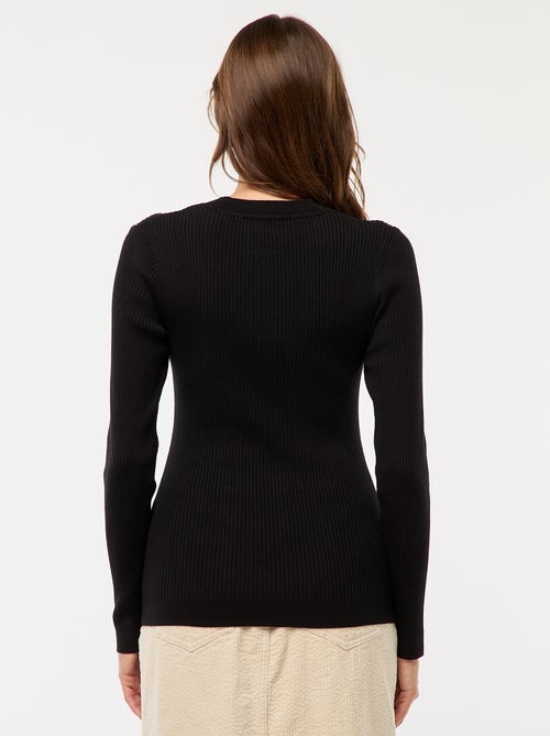 Maglione maniche lunghe a coste maniche lunghe - Kiabi