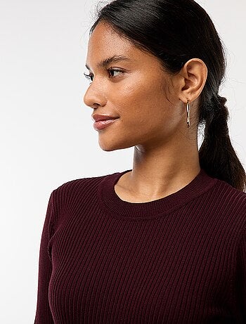 Maglione maniche lunghe a coste maniche lunghe