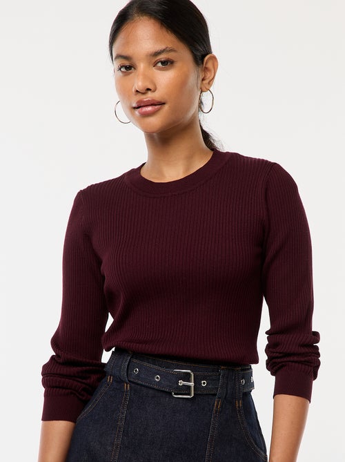 Maglione maniche lunghe a coste maniche lunghe - Kiabi