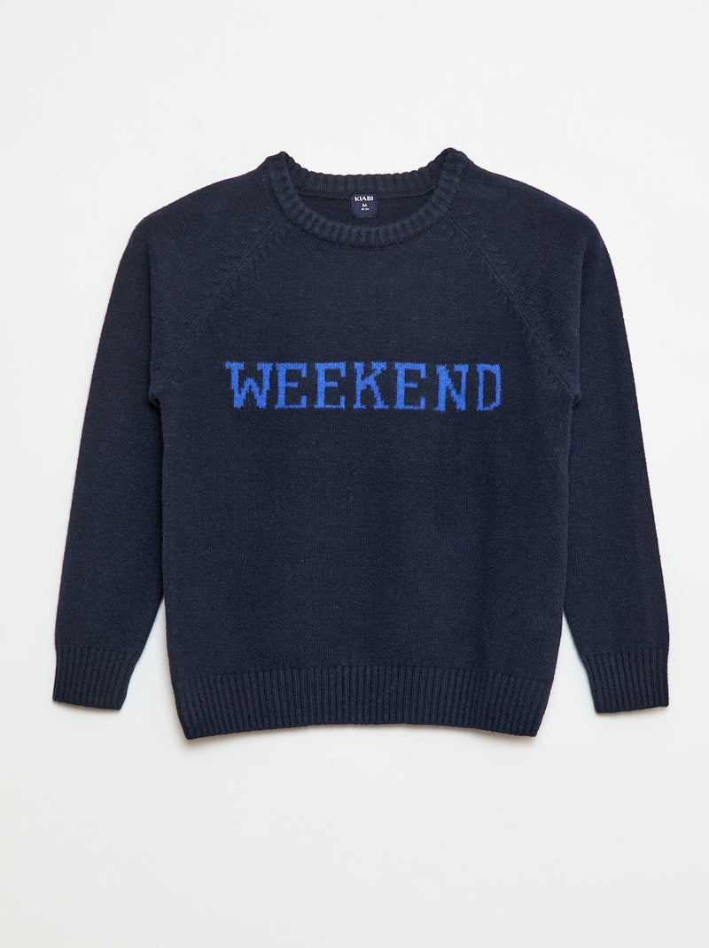 Maglione morbidissimo con scritta Blu - Kiabi