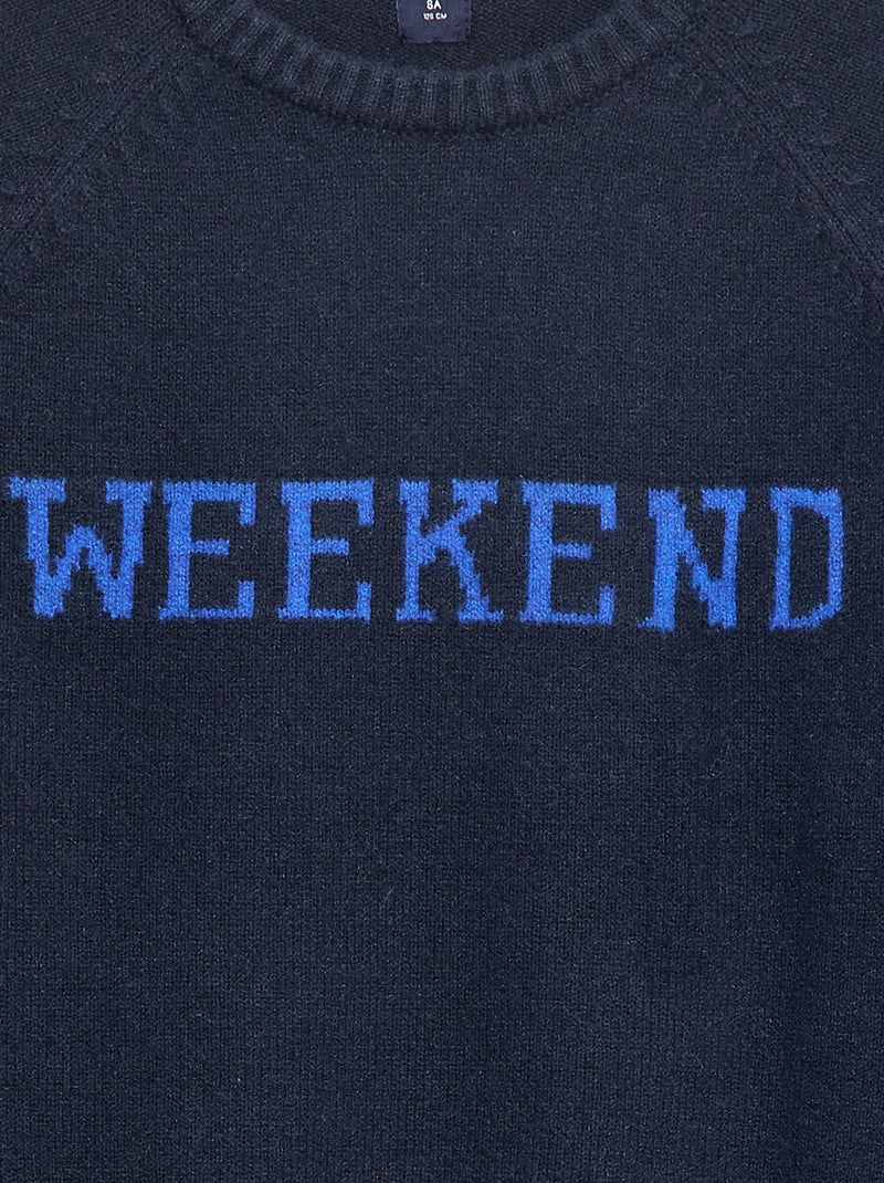 Maglione morbidissimo con scritta Blu - Kiabi