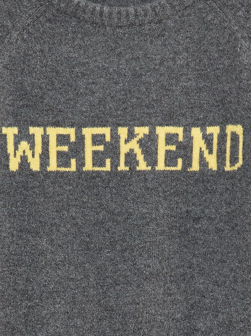 Maglione morbidissimo con scritta Grigio - Kiabi