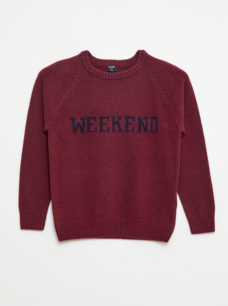 Maglione morbidissimo con scritta Rosso - Kiabi