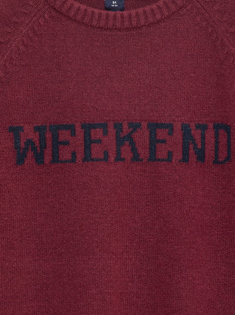 Maglione morbidissimo con scritta Rosso - Kiabi