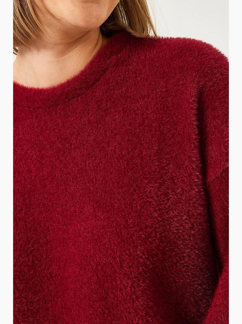 Maglione morbido oversize con maniche larghe lucci Rosso bordeaux - Kiabi