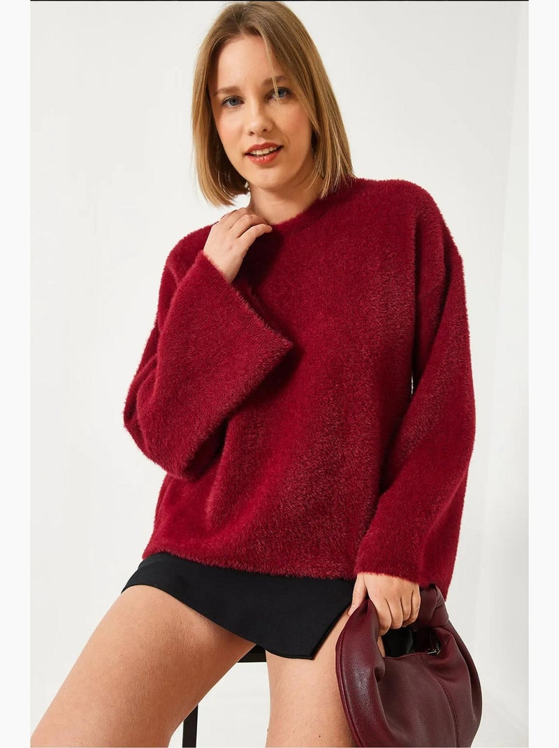 Maglione morbido oversize con maniche larghe lucci Rosso bordeaux - Kiabi