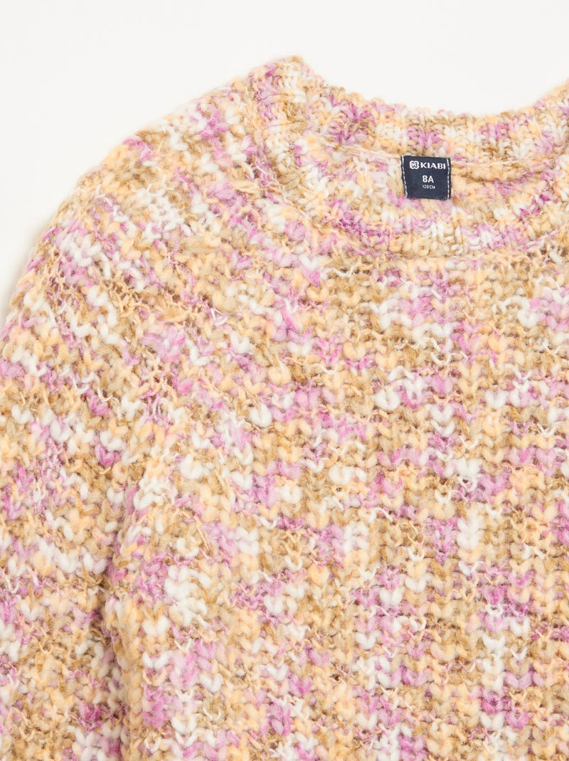 Maglione multicolore a maglia grossa Rosa - Kiabi