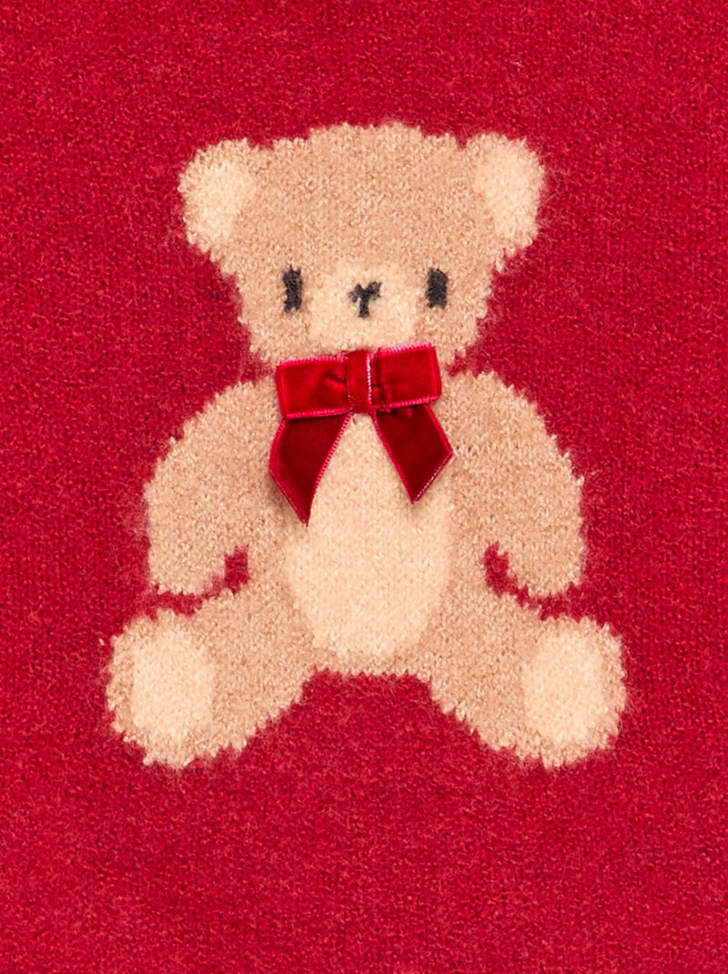Maglione natalizio a maglia fine "orsetto" Rosso - Kiabi