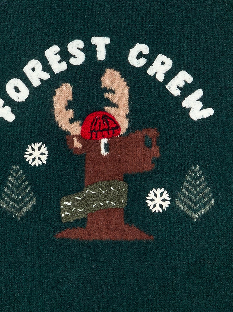 Maglione natalizio a maglia grossa Verde - Kiabi