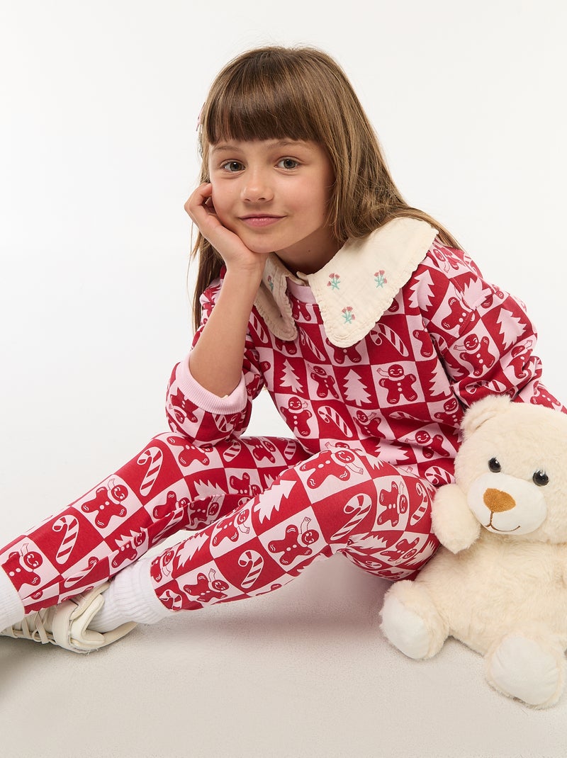 Maglione natalizio con motivo all-over in cotone Rosa - Kiabi