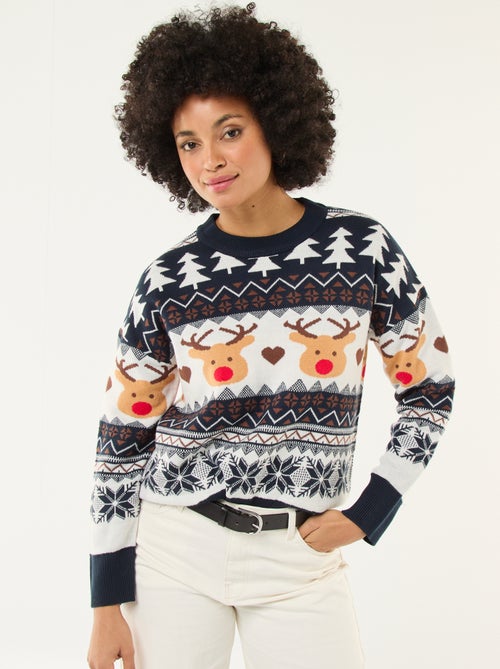 Maglione natalizio in jacquard 'renna' - Kiabi