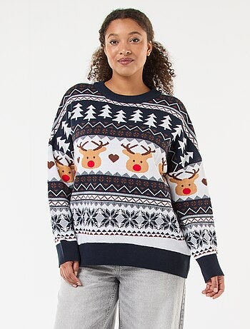 Maglione natalizio in jacquard 'renna'