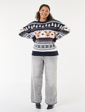 Maglione natalizio in jacquard 'renna'