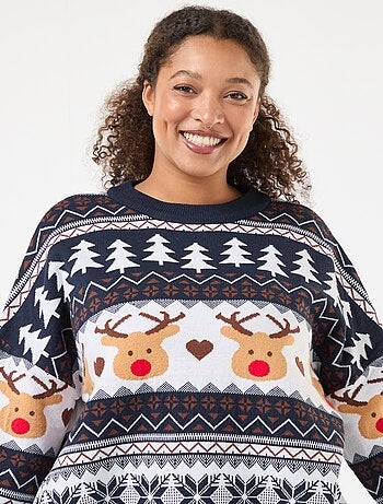Maglione natalizio in jacquard 'renna'