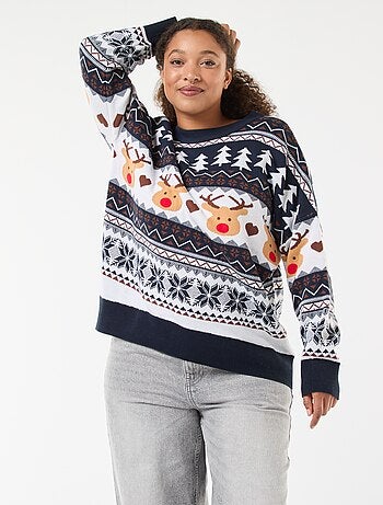 Maglione natalizio in jacquard 'renna'
