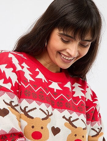Maglione natalizio in jacquard 'renna'