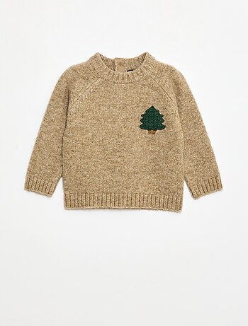 Maglione natalizio soffice con decorazioni fantasiose