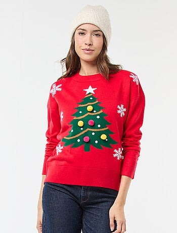 Maglione natalizio stampato albero di Natale