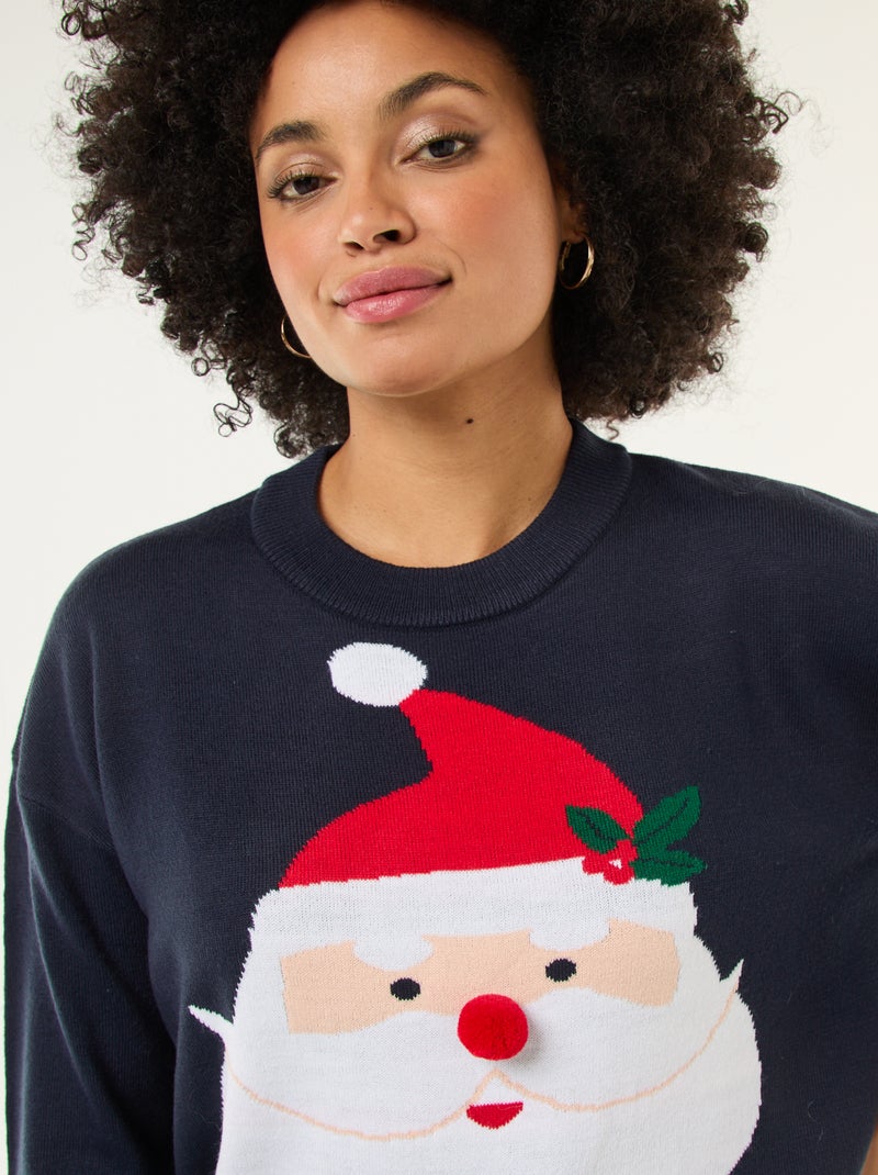 Maglione natalizio stampato Blu - Kiabi