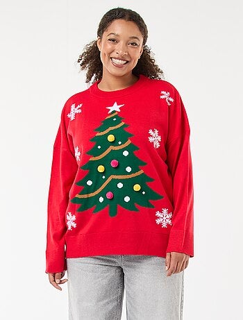 Maglione natalizio stampato con albero di Natale