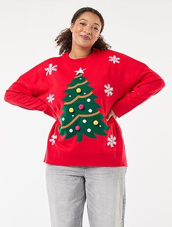 Maglione natalizio stampato con albero di Natale