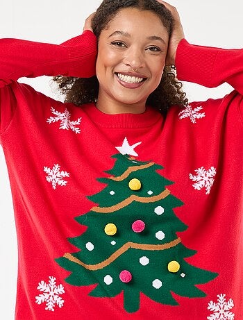 Maglione natalizio stampato con albero di Natale