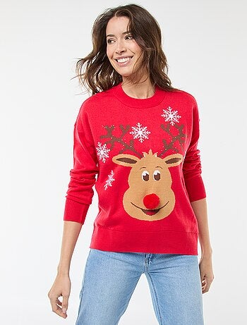 Maglione natalizio stampato 'renna'