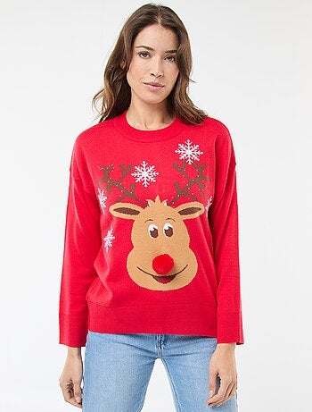 Maglione natalizio stampato 'renna'
