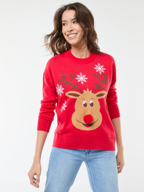 Maglione natalizio stampato 'renna' - Kiabi