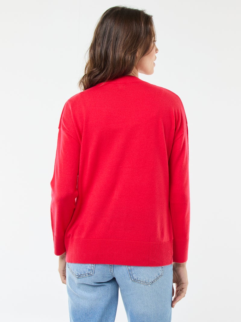 Maglione natalizio stampato 'renna' Rosso - Kiabi