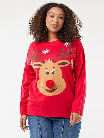 Maglione natalizio stampato 'renna'