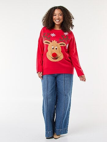 Maglione natalizio stampato 'renna'