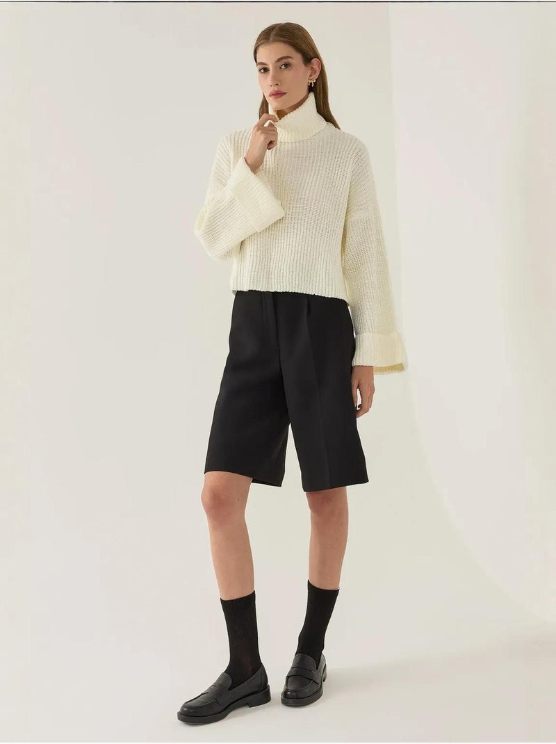 Maglione oversize a collo alto Bianco - Kiabi