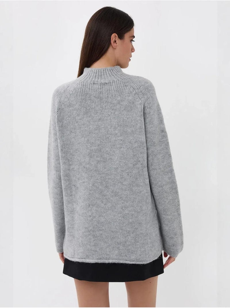 Maglione oversize a collo alto hiccup Grigio - Kiabi