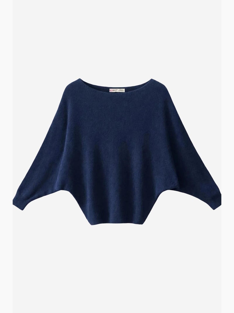 Maglione oversize a coste con scollo a barca mixray Blu marino - Kiabi