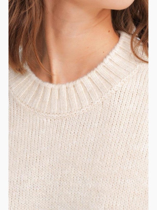 Maglione oversize a coste in maglia con girocollo mixray - Kiabi Maglione oversize a coste in maglia con girocollo mixray - Kiabi