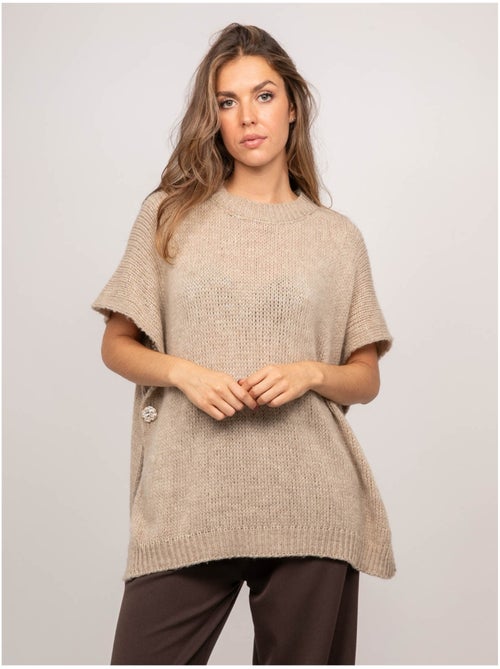 Maglione oversize a maniche corte in maglia grossa kireve - Kiabi