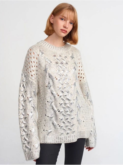 Maglione oversize a trecce con girocollo - Kiabi Maglione oversize a trecce con girocollo - Kiabi