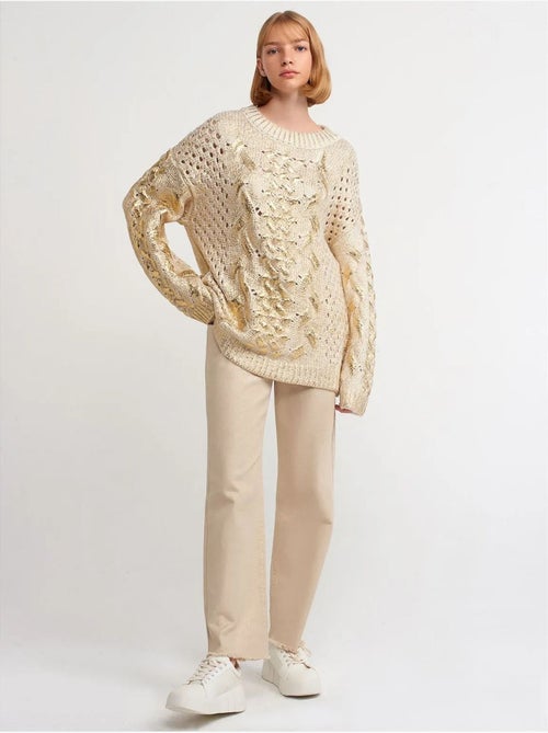 Maglione oversize a trecce con girocollo - Kiabi Maglione oversize a trecce con girocollo - Kiabi