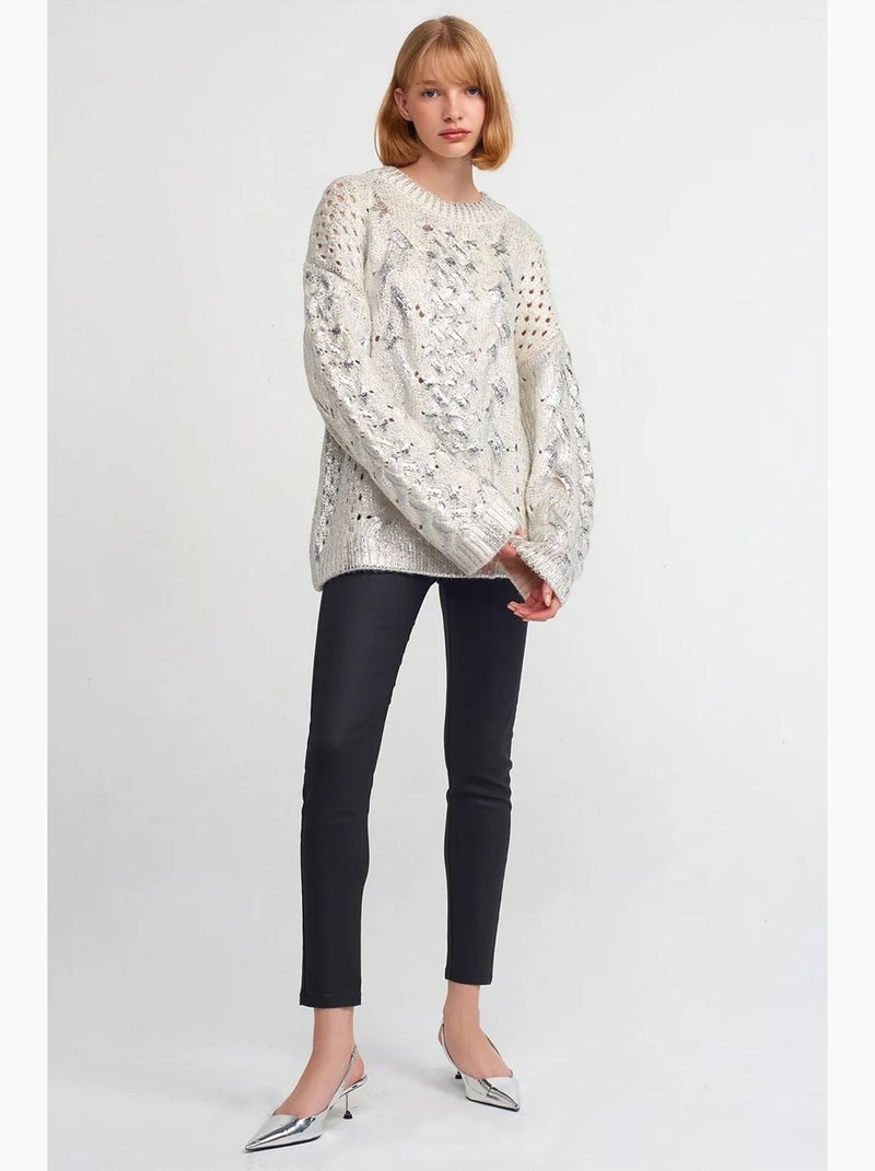 Maglione oversize a trecce con girocollo dilvin Beige naturale - Kiabi