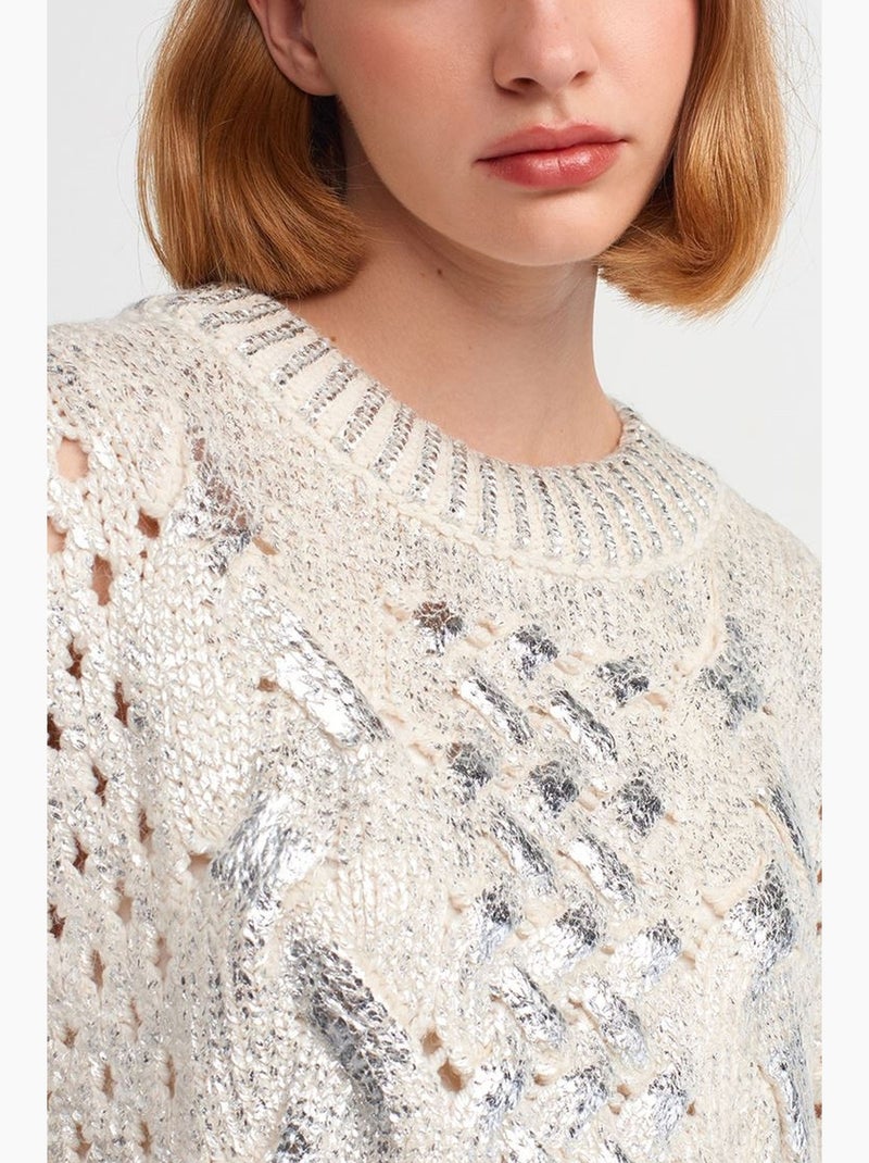 Maglione oversize a trecce con girocollo dilvin Beige naturale - Kiabi
