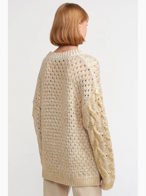 Maglione oversize a trecce con girocollo dilvin - Kiabi