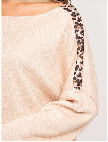 Maglione oversize con dettagli leopardati kenora