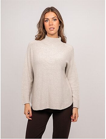 Maglione oversize in maglia a collo alto kaleta