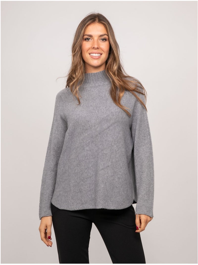 Maglione oversize in maglia a collo alto kaleta Grigio - Kiabi