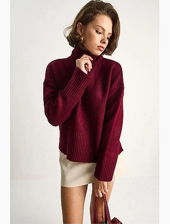 Maglione oversize in maglia a collo alto lucci