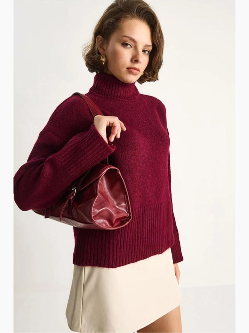 Maglione oversize in maglia a collo alto lucci - Kiabi