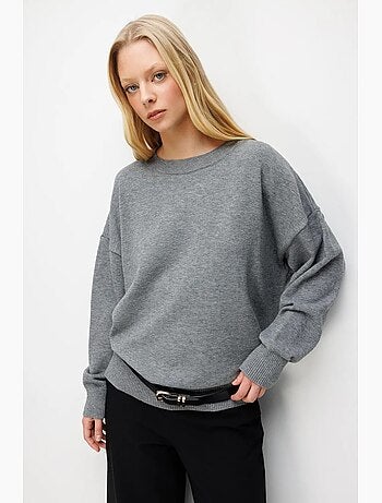 Maglione oversize in maglia a coste mixray