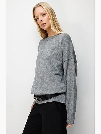 Maglione oversize in maglia a coste mixray