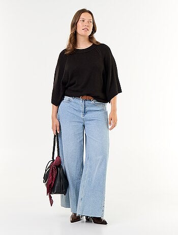 Maglione oversize in maglia a maniche corte